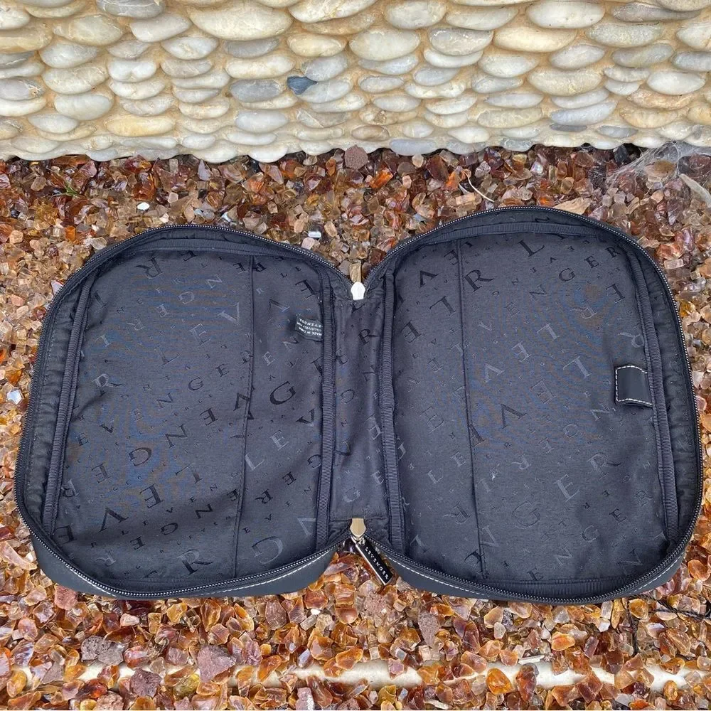Levenger Black Heavy Duty Nylon Travel Case. EUC!